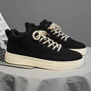 Xajzpa New Korean Retro Casual Sneakers for Men Fashionable Solid Color Versatile and Comfortable Running Shoes for Men Platform Shoes